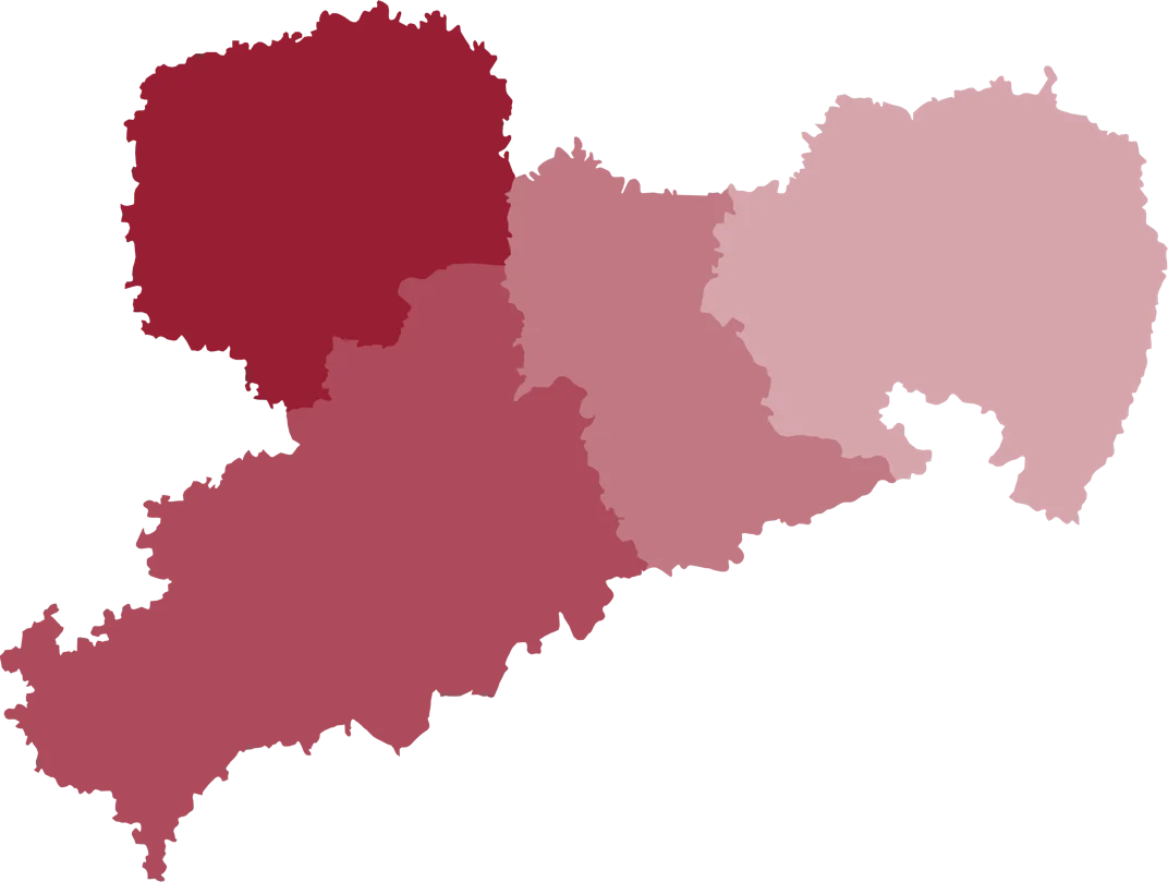 Landkarte Sachsen